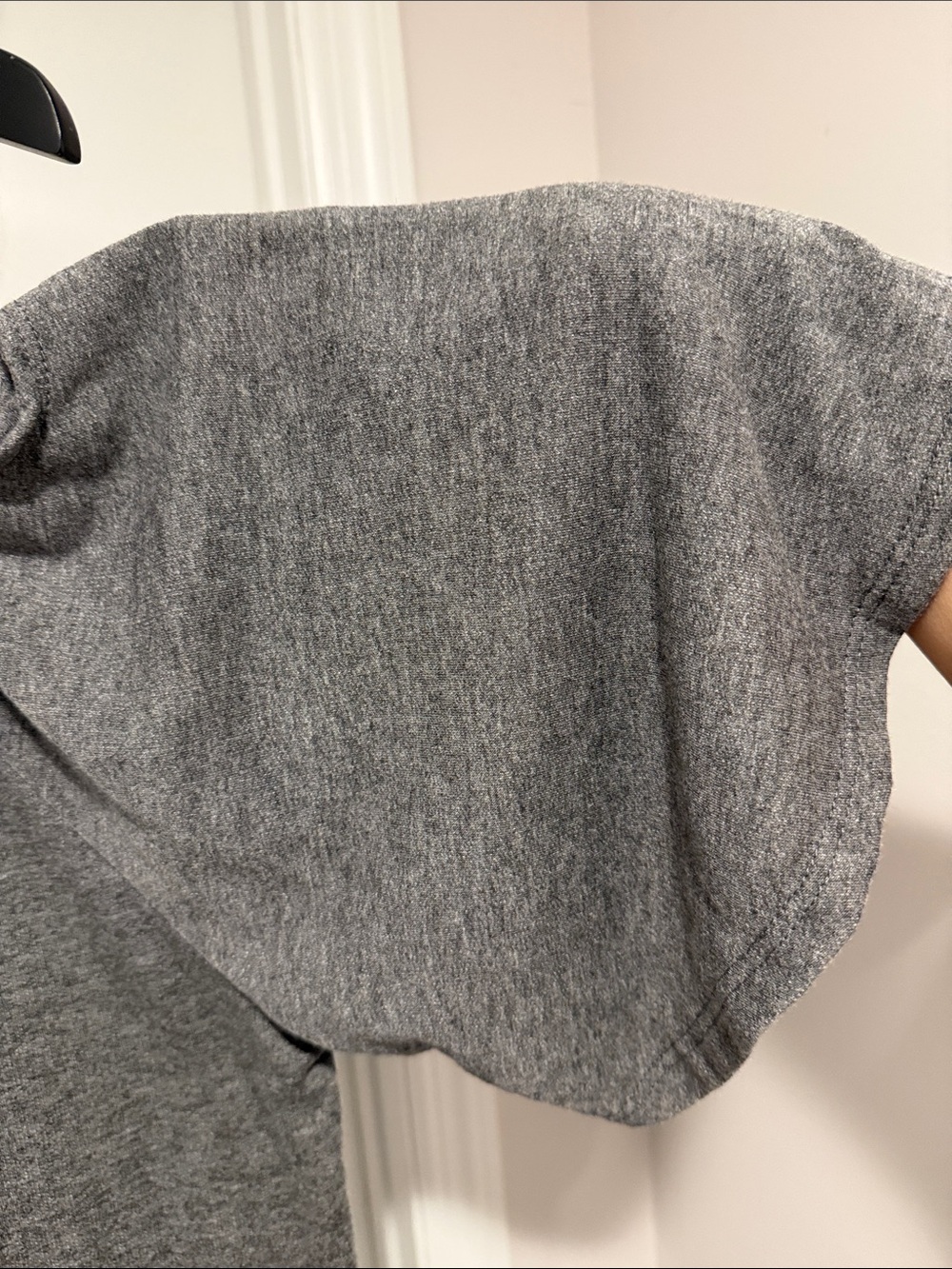 Women's Short-Sleeve Cold-Shoulder Tee in Charcoal Gray - Picture 7 of 8